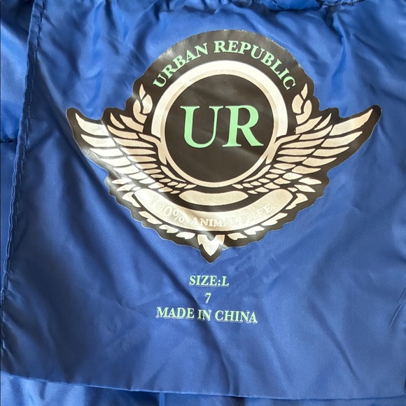 Urban Republic Black and Blue Kids Puffer Jacket - Picture 5 of 7